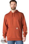 Carhartt Iconic K288-RG0 Loose Fit Midweight Logo Sleeve Hoodie for Fall Shown in Homestead Red Front view