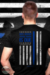 Kerusso KHF3816 Hold Fast Men's Police Flag T-Shirt lifestyle image showing a man wearing the shirt