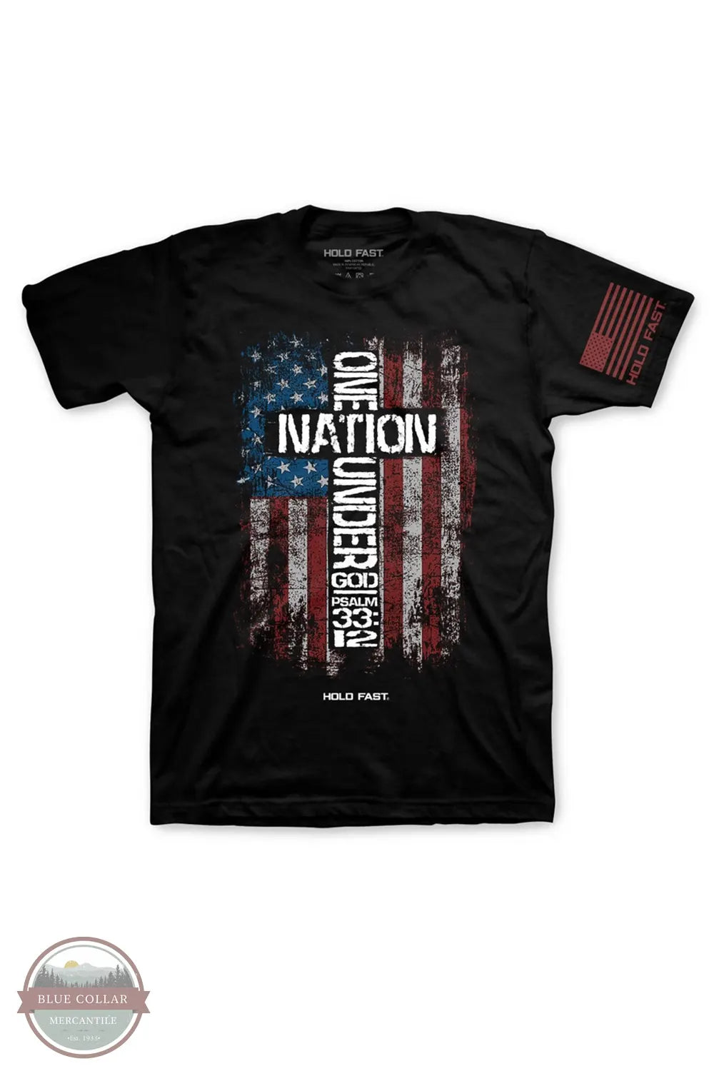 Kerusso KHF4096 Hold Fast Men's One Nation Flag T-Shirt in Black front image of shirt