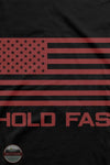 Kerusso KHF4096 Hold Fast Men's One Nation Flag T-Shirt in Black close up of sleeve print