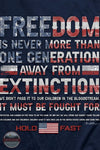 Kerusso KHF4715 Men's Ronald Reagan Freedom Hold Fast T-Shirt close up of back imprint of Ronald Reagan quote