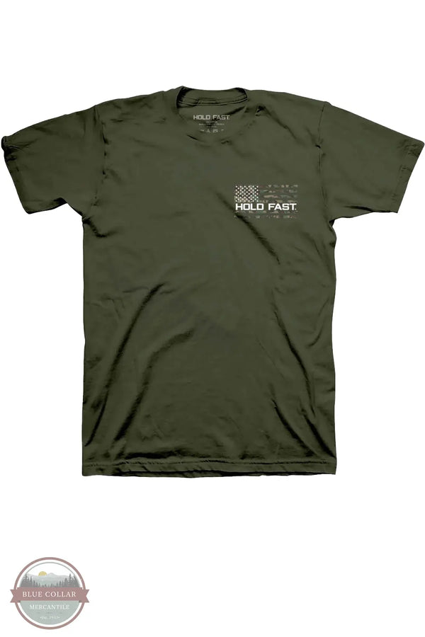 Kerusso KHF4718 Hold Fast Men's We The People Camo Flag T-Shirt in Green front view of shirt with pocket imprint
