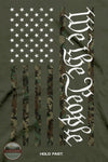 Kerusso KHF4718 Hold Fast Men's We The People Camo Flag T-Shirt in Green close up of main imprint We The People Flag in camo