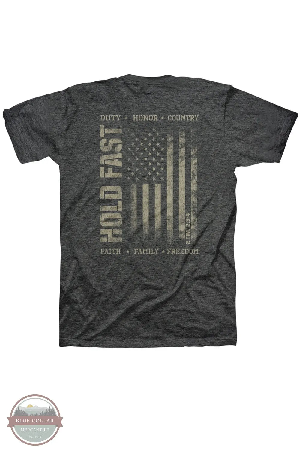 Kerusso KHF5213 Hold Fast Men's Duty & Honor T-Shirt in Grey back imprint of shirt