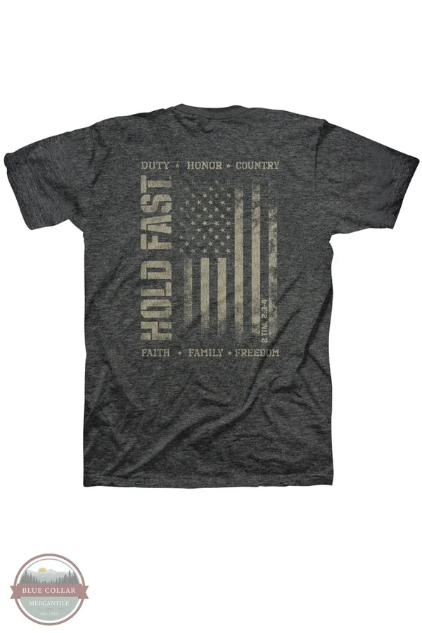 Kerusso KHF5213 Hold Fast Men's Duty &amp; Honor T-Shirt in Grey back imprint of shirt
