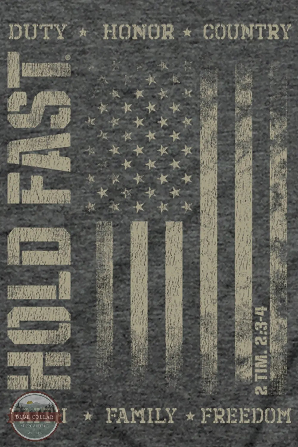 Kerusso KHF5213 Hold Fast Men's Duty & Honor T-Shirt in Grey imprint of shirt shown