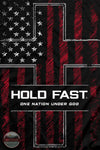 Kerusso Hold Fast Men's One Nation Sketch Flag T-Shirt close up of main image print