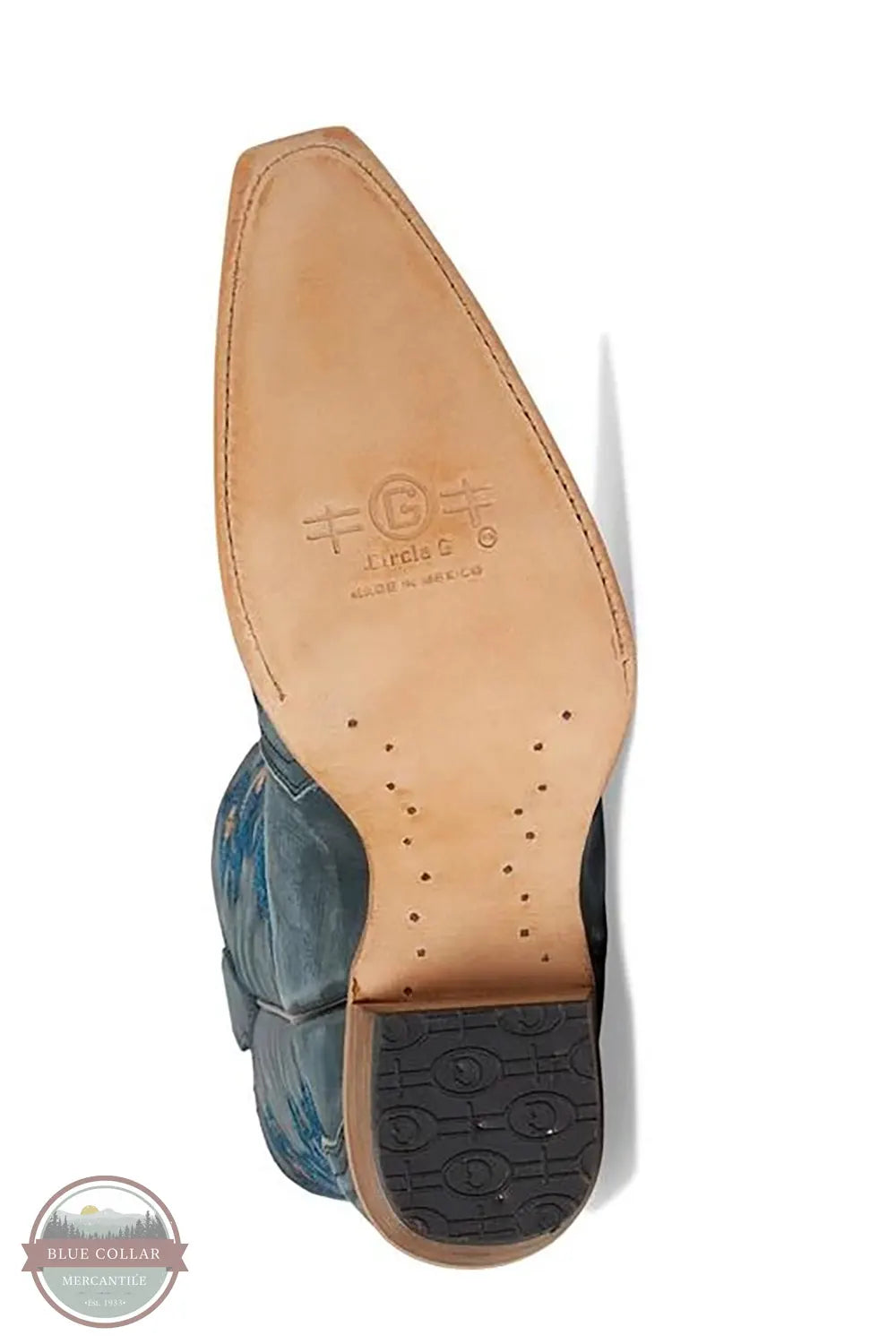 Corral L6210 Blue Floral Embroidered Western Boots view of bottom sole