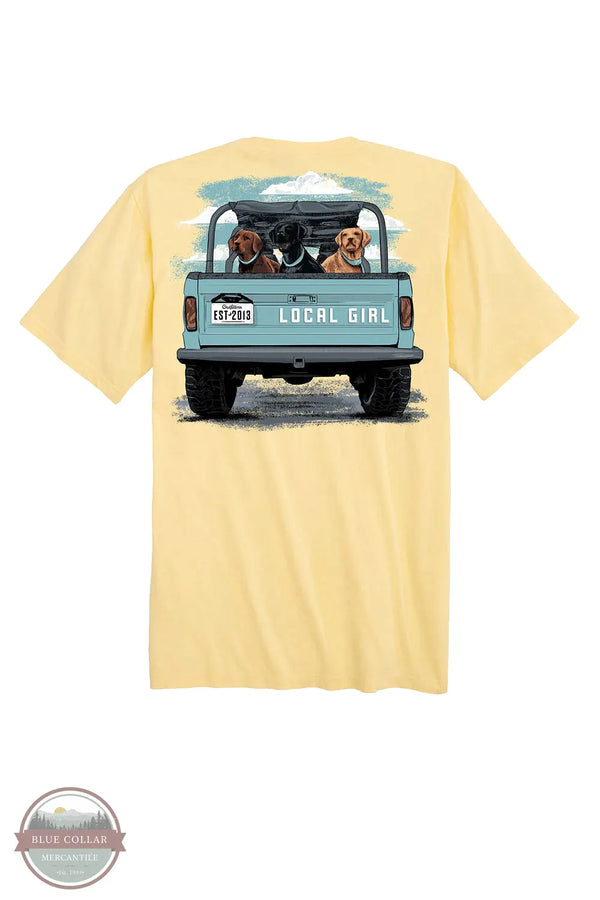 LG Lab Tailgate Short Sleeve T-Shirt in Banana Yellow back imprint image view