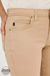 Lee 103377223 Relaxed Fit Denim Capris in Cafe front pocket view