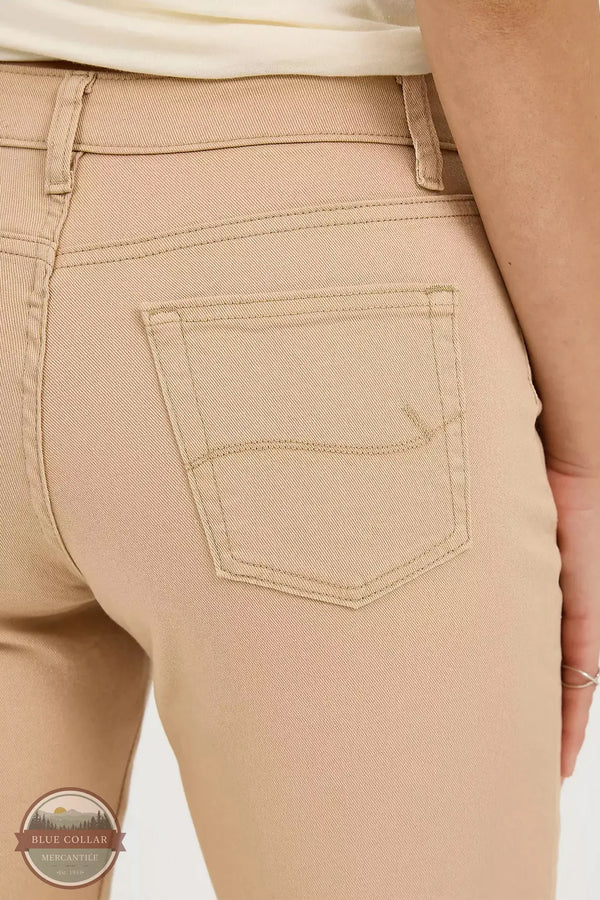 Lee 103377223 Relaxed Fit Denim Capris in Cafe rear pocket view