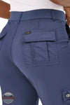 Lee 112361997 Ultra Lux Comfort Mid Rise Capri in Blue Mood Indigo back pocket detail view