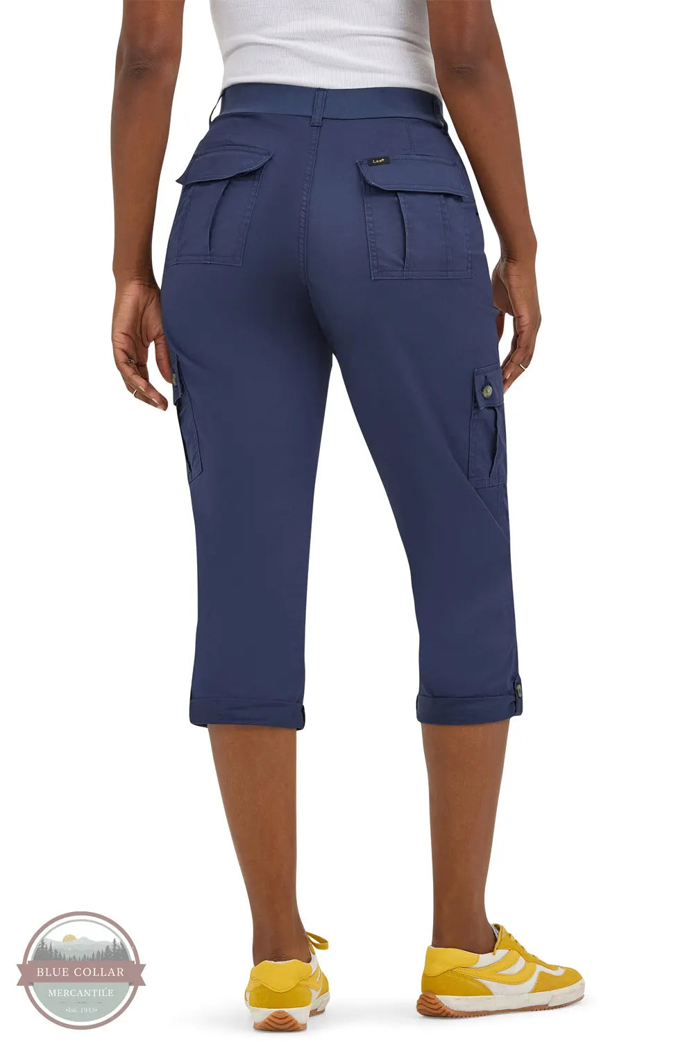 Lee 112361997 Ultra Lux Comfort Mid Rise Capri in Blue Mood Indigo rear view