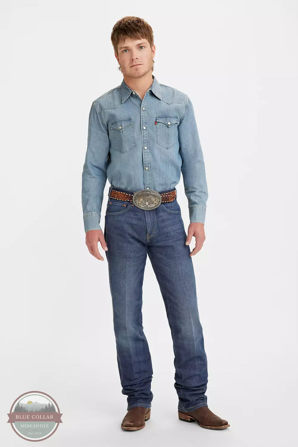 Levi's 37681-0006 Classic Western Fit Jean in So Lonesome Dark Authentic Wash Front View