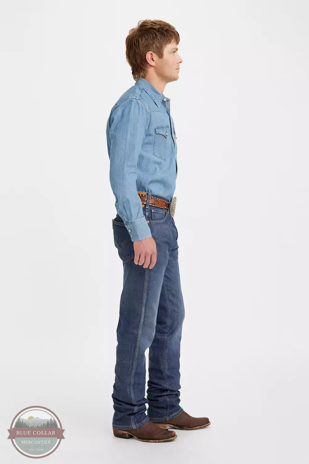 Levi's 37681-0006 Classic Western Fit Jean in So Lonesome Dark Authentic Wash Side View