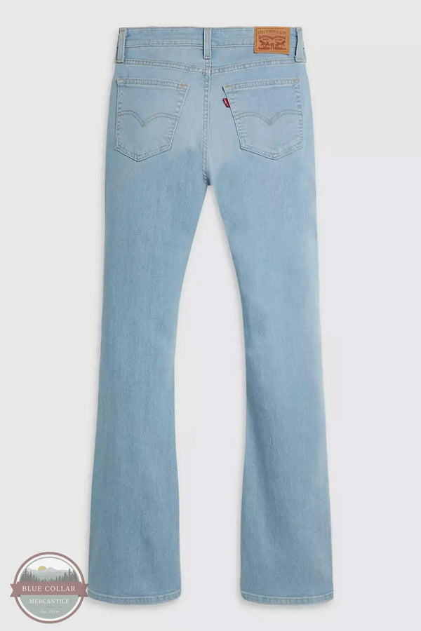Levi's 725 High Rise Bootcut Women's Jean in Eternal Indigo flat rear view