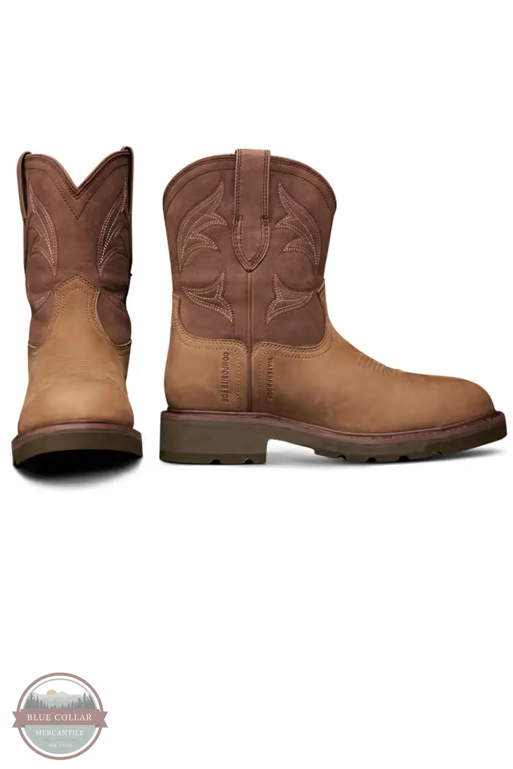 TECOVAS W20076TNC Longhaul Waterproof Round Composite Toe Work Boot pair shown together