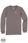A long-sleeve crewneck t-shirt in a muted taupe-brown color, featuring a small white and brown graphic on the left chest with the text 'simple southern. the southland.
Simply Southern LS-FAITH-DRFTWD Ladies Walk By Faith Long Sleeve T-Shirt