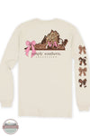 Simply Southern State of Virginia Animal Print Long Sleeve T-Shirt in Linen Offwhite back view of t-shirt