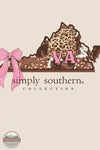 Simply Southern State of Virginia Animal Print Long Sleeve T-Shirt in Linen Offwhite imprint detail up close