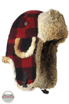 Mad Bomber 305WMP Red Plaid Wool w/Brown Rabbit Fur front/side view