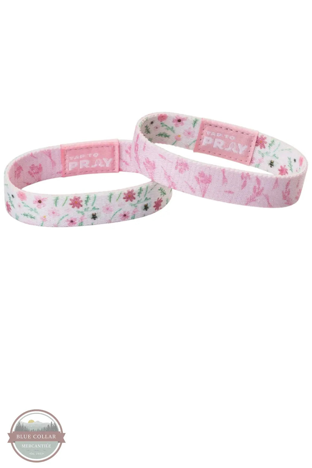 Versible's Meadows - White Tap To Pray Wristband both sides shown