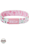 Versible's Meadows - White Tap To Pray Wristband white background with flowers shown