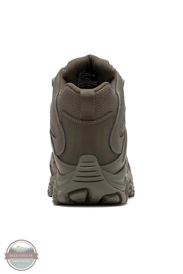 MERRELL J004113 Men's Moab 3 Mid Tactical Waterproof Hiking Boot in Dark Olive back heel view
