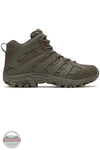 MERRELL J004113 Men's Moab 3 Mid Tactical Waterproof Hiking Boot in Dark Olive side view
