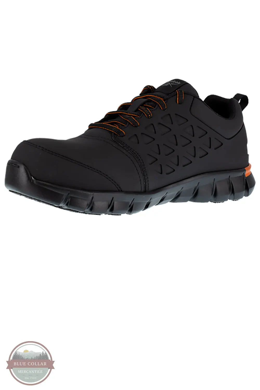 Reebok RB4050 Men's Sublite Cushion Work Athletic Shoe Composite Toe in Black side view