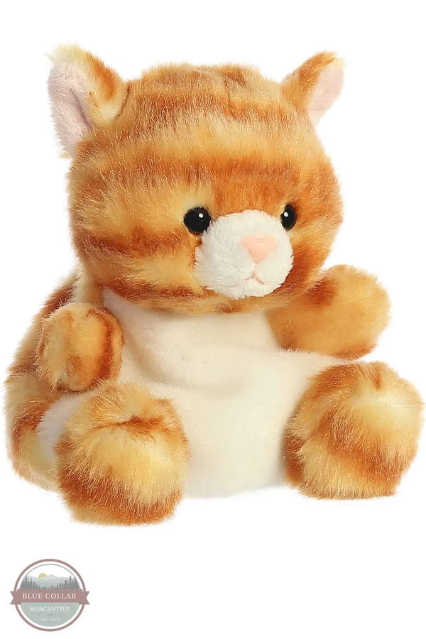 Aurora Meow Kitty Palm Pals Plush | Orange Tabby Cat Toy 3/4 front view