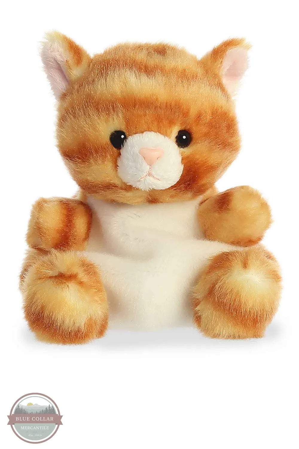 Aurora Meow Kitty Palm Pals Plush | Orange Tabby Cat Toy full front view