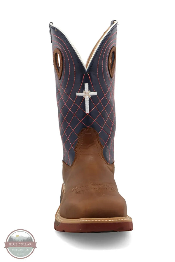 Twisted-X MXBAW01 Mocha and Navy Cross Alloy Toe Western Work Boot front view