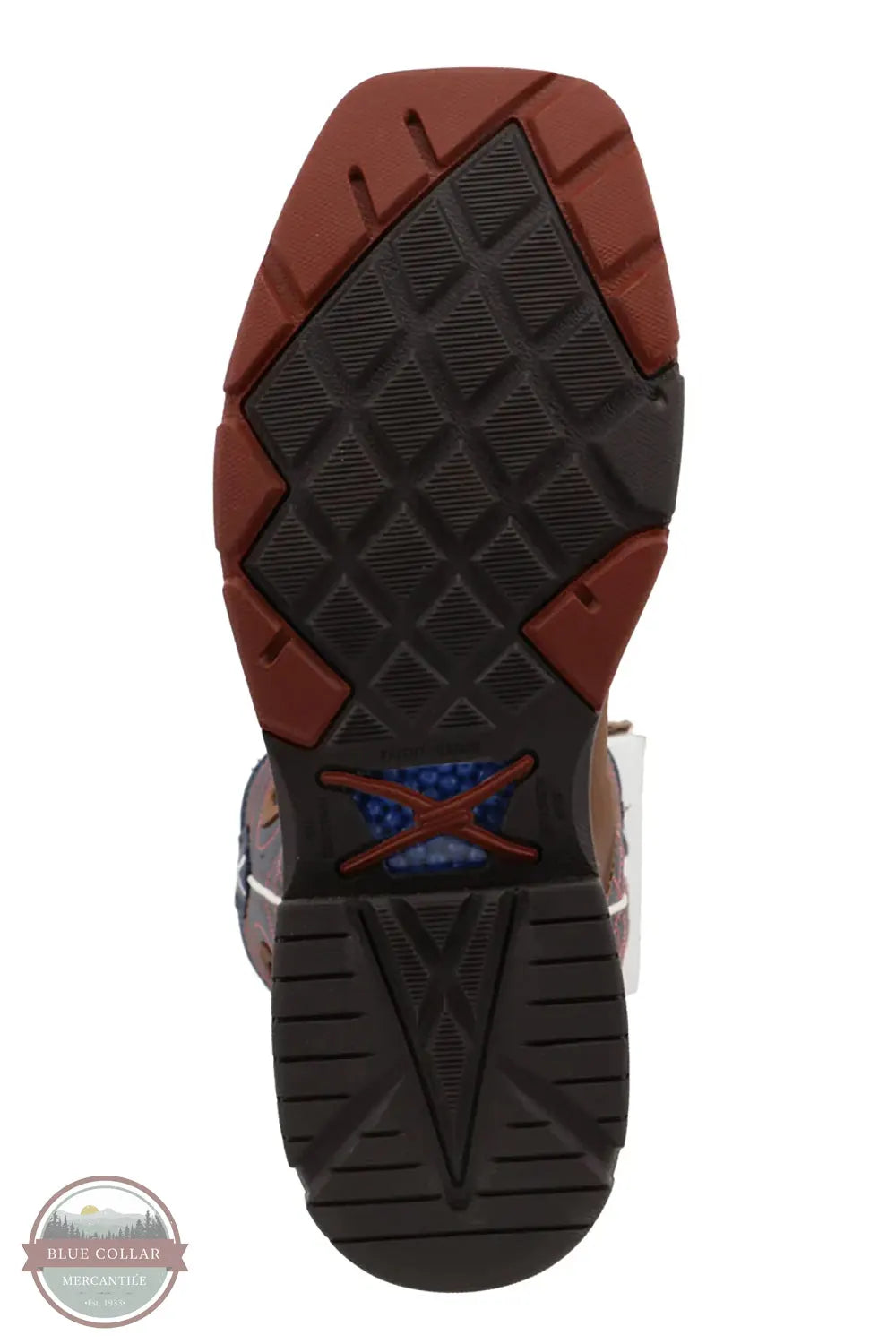 Twisted-X MXBAW01 Mocha and Navy Cross Alloy Toe Western Work Boot sole view