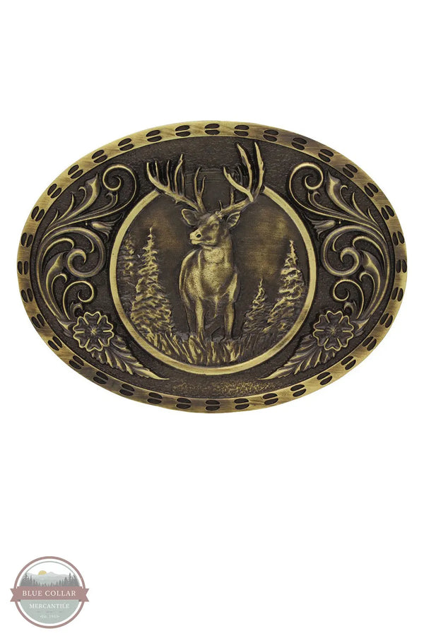 Montana Silversmiths A507C Heritage Outdoor Series Wild Stag Carved Buckle