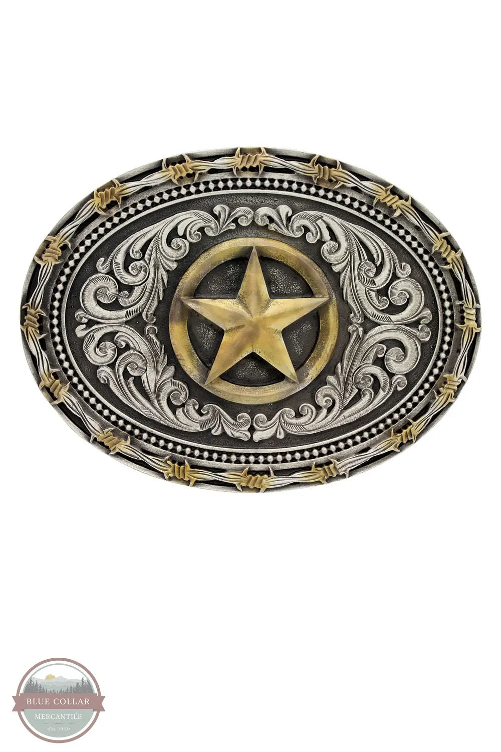 Montana Silversmiths A530 Two Tone Rope & Barbed Wire Classic Impressions Lone Star Attitude Buckle