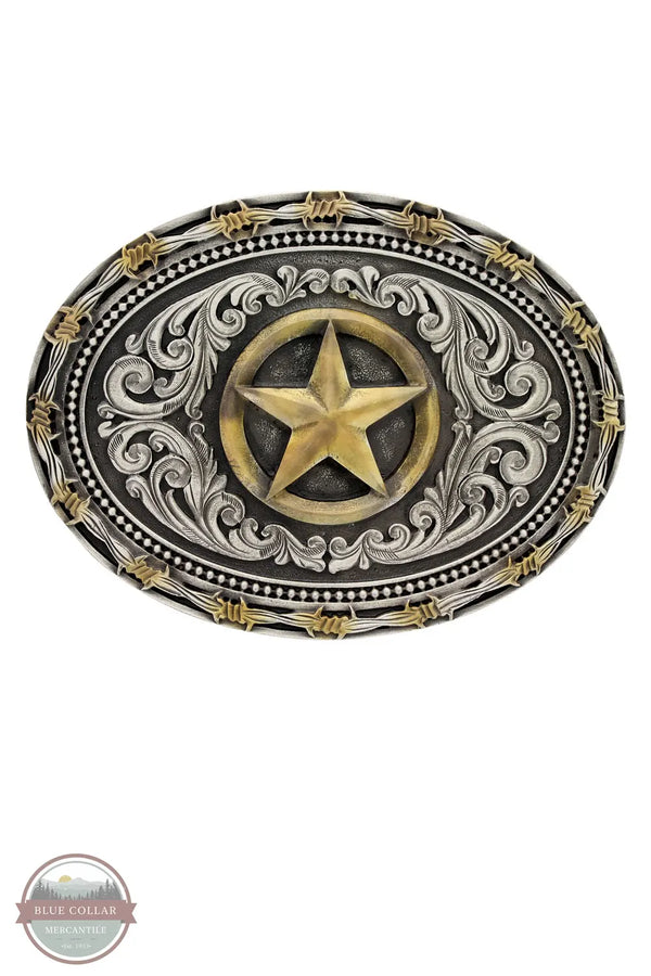 Montana Silversmiths A530 Two Tone Rope &amp; Barbed Wire Classic Impressions Lone Star Attitude Buckle