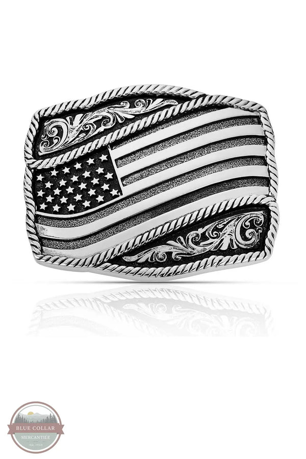 Montana Silversmiths A590S Classic Impressions Waving American Flag Attitude Buckle