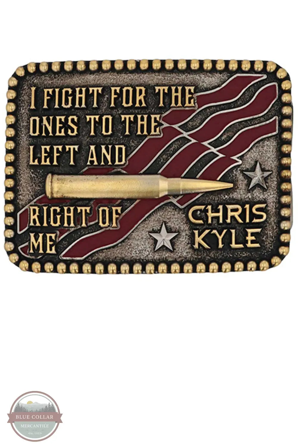 Montana Silversmiths A893CK Left & Right Of Me Chris Kyle Belt Buckle Chris Kyle Attitude Buckle