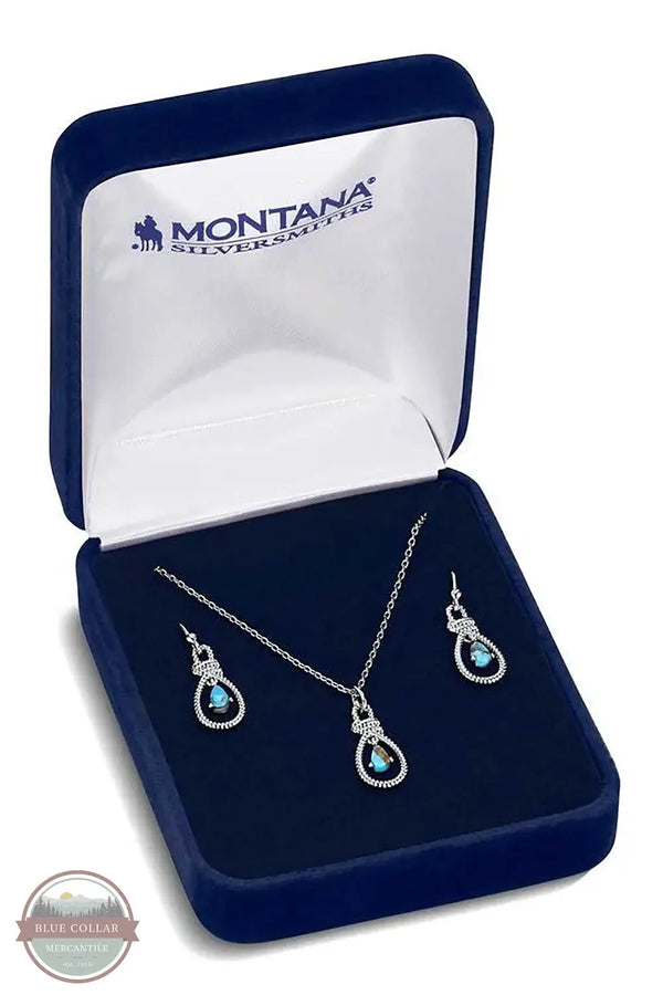 Montana Silversmiths JS6374 Turquoise Tear Drop Jewelry Set in box