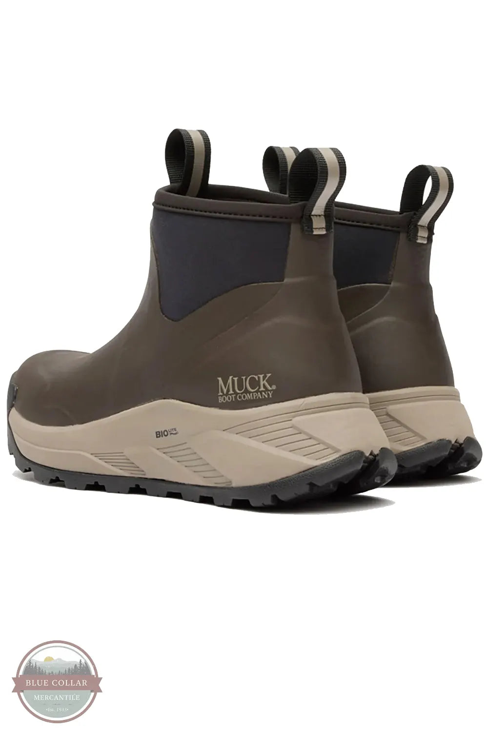 Muck Outmax Men's Outdoor Ankle Boot in Turkish Coffee Brown MOX6M90 pair shown 3/4 view back