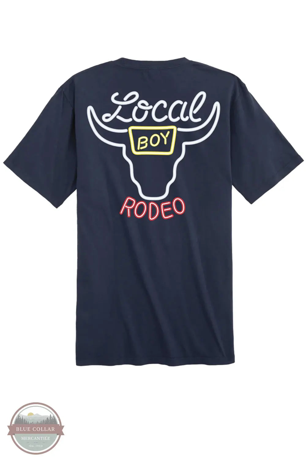 Local Boy Outfitters L1000705-CNB Neon Banquet T-Shirt in China Blue back imprint