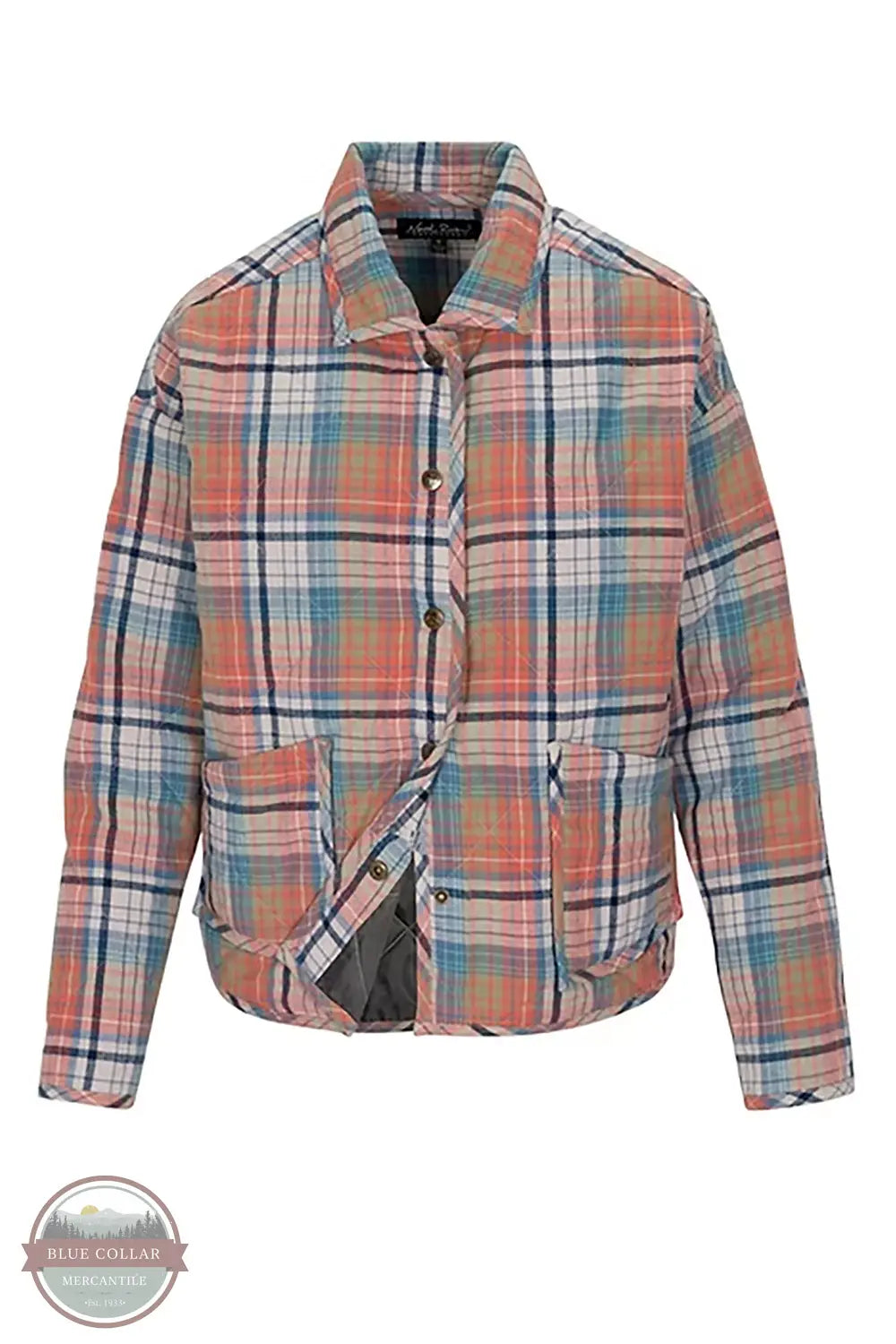 North River Apparel NRL8102 Timberline Quilted Plaid Short Jacket in bruschetta, front