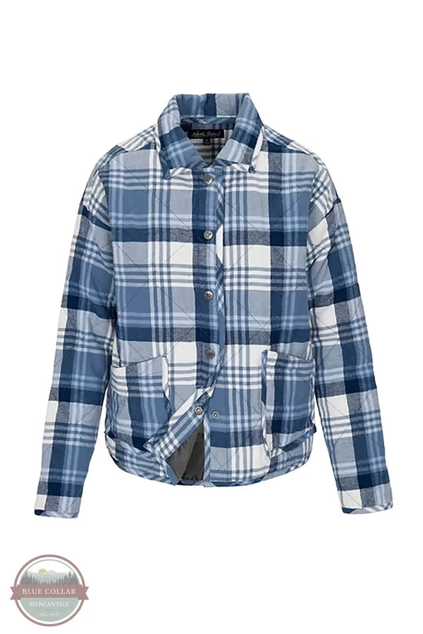 North River Apparel NRL8102 Timberline Quilted Plaid Short Jacket in kingfisher, front