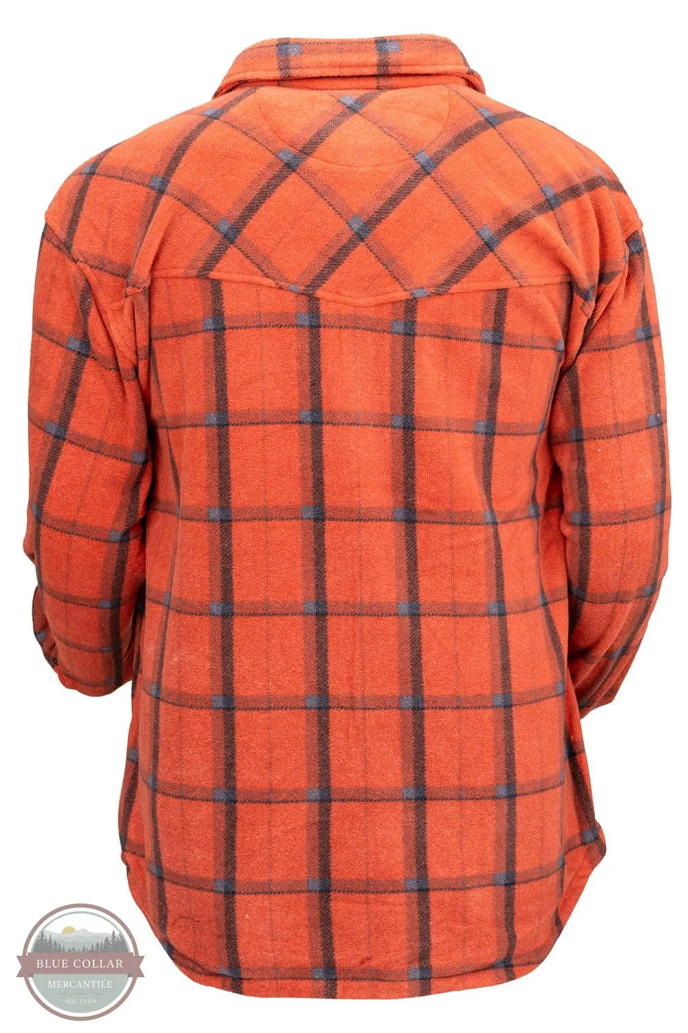 Outback Trading Co. 42188-BTO Men's Chad Button Up Fleece Big Shirt in Burnt Orange back view