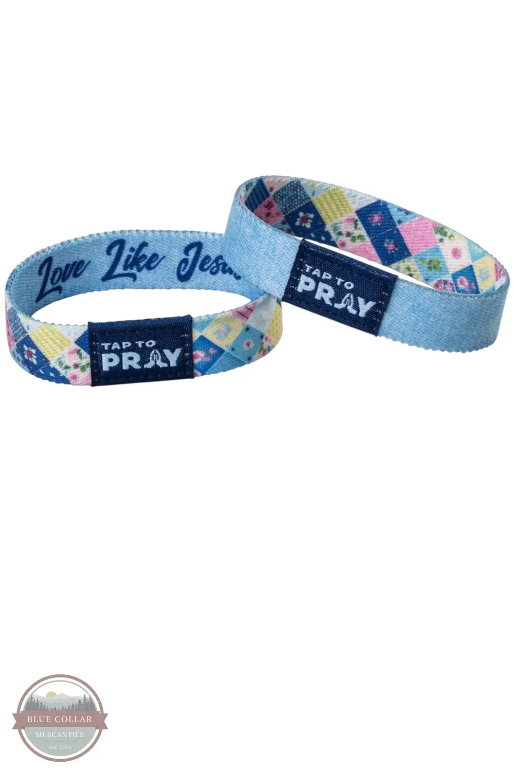 Versible's Patchwork - Love Like Jesus Tap To Pray Wristband both side shown