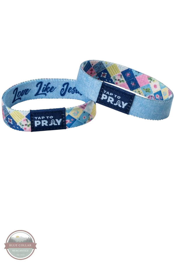 Versible's Patchwork - Love Like Jesus Tap To Pray Wristband both side shown