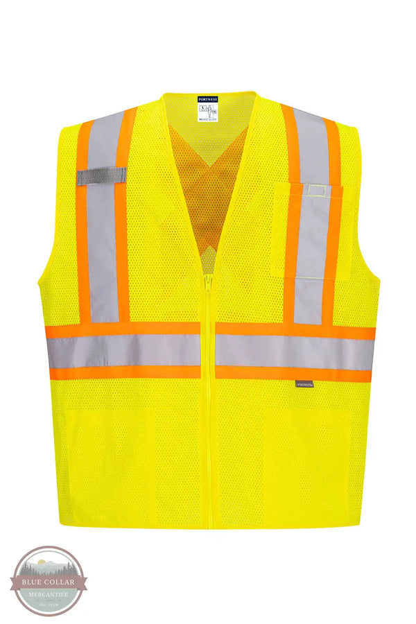 Portwest CA101 X-Back Contrast Tape Hi-Vis Vest in yellow, front