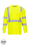 Portwest S192 Hi-Vis Pocket Long Sleeve Shirt in hi vis yellow front view