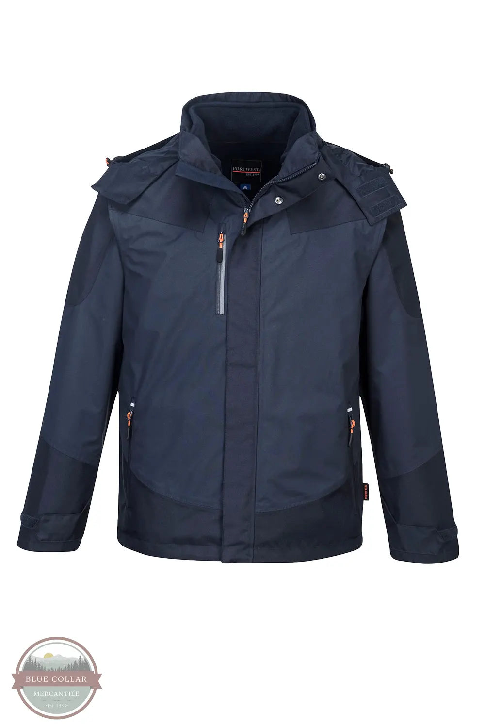 Portwest LLC S553 Radial 3 In 1 Hooded Jacket in Navy front view